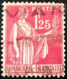 Selo postal da França de 1939 Type Peace 1,25