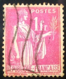 Selo postal da França de 1937 Type Peace 1