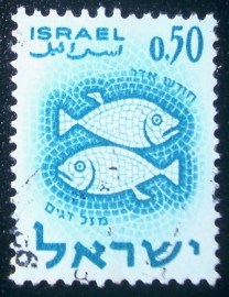 Selo postal de Israel de 1961 Pisces