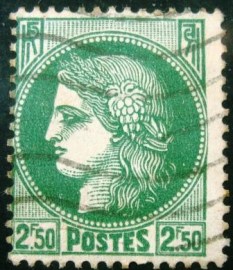Selo postal da França de 1939 Ceres 2,50