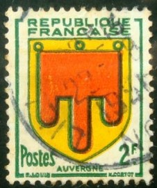 Selo postal da França de 1949 Auvergne