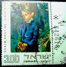 Selo postal de Israel de 1974 Girl in Blue