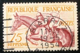 Selo postal da França de 1953 Show jumping