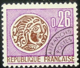 Selo postal da França de 1971 Sesterce