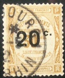 Selo postal da França de 1917 Tax to be collected 20