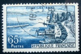 Selo postal da França de 1957 Evian-les-Bains