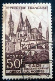 Selo postal da França de 1951 Caen