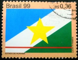 Selo postal do Brasil de 1999 Bandeira Roraima - C 2227 U