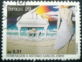 Selo postal do Brasil de 1999 Antonio Carlos Jobim - C 2228 U