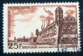 Selo postal da França de 1955 Brouage