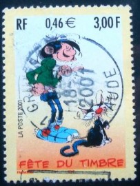 Selo postal da França 2001 Gaston Lagaffe