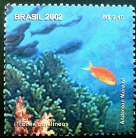 Selo postal do Brasil de 2002 Peixes e Corais Tropicais