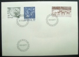 Envelope FDC da Suécia de 1977 Definitives