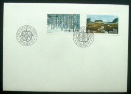 Envelope FDC da Suécia de 1977 Landscapes