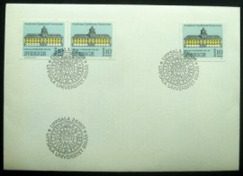 Envelope FDC da Suécia de 1977 University Uppsala