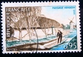 Selo postal da França 1965 Vendée landscape