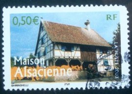 Selo postal da França 2003 Alsatian house