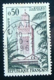 Selo postal da França 1960 Mosque Tlemcen