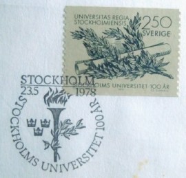 Envelope FDC da Suécia de 1978 University van Stockholm