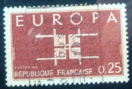 Selo postal da França 1963 Europa C.E.P.T.