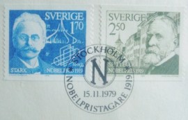Envelope FDC da Suécia de 1979 Nobel Prize Winners 1919