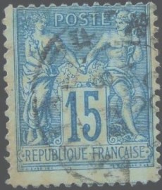 Selo postal da França 1892 Peace and commerce Type Sage 15
