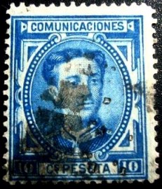 Selo postal da Espanha de 1878 King Alfonso XII 10