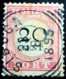 Selo postal das Índias Orientais Holandesas Value in black 20