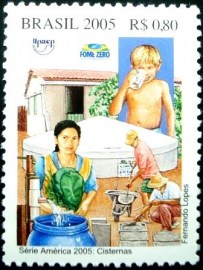 Selo postal do Brasil de 2005 Cisternas