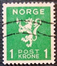 Selo postal da Noruega de 1940 Lion type Crown values 1