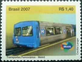 Selo postal do Brasil de 2007 Metrô
