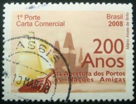 Selo postal do Brasil de 2008 Abertura dos Portos - C 2723 U