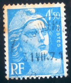 Selo postal da França 1947 Marianne type Gandon 4,50
