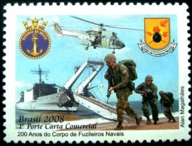 Selo postal do Brasil de 2008 Fuzileiros Navais