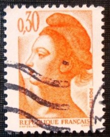 Selo postal da França de 1982 Liberté de Gandon 0,30
