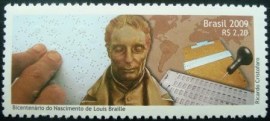 Selo postal do Brasil de 2009 Louis Braille