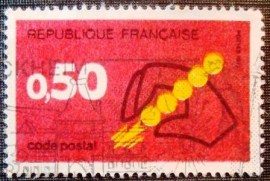 Selo postal da França de 1972 New postcode 50