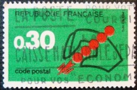 Selo postal da Franã de 1972 New postcode 30