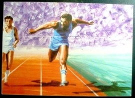 Cartão postal do Brasil de 1984 Corrida 100m