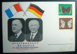 Cartão Comemorativo da Alemanha de 1962 Staatsbesuch de Gaulle NC