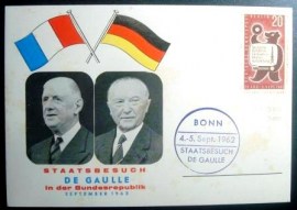 Cartão Comemorativo da Alemanha de 1962 STAATSBESUCH DE GAULLE