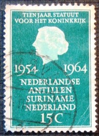 Selo postal da Holanda de 1965 Queen Juliana