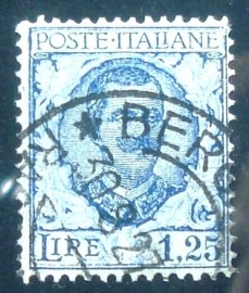 Selo postal da Itália de 1926 Vittorio Emanuele III 1,25