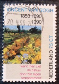 Selo postal da Holanda de 1990 The green Vineyard