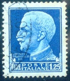 Selo postal da Itália de 1929 Vittorio Emanuele III 25