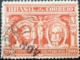 Selo postal comemortivo Brasil 1922 C-15 U