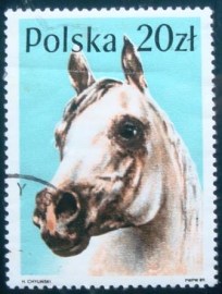 Selo postal da Polônia de 1989 Arabian Horse