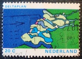 Selo postal da Holanda de 1972 Map of the Delta Works