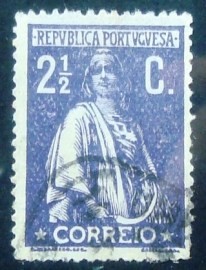 Selo postal de Portugal de 1912 Ceres 2½