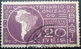 Selo postal do Brasil de 1932 Tratado de Tordesilhas U